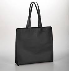 Sac en tissu noir 70Gsm avec poignée 35X45+12cm 25 unités/paquet