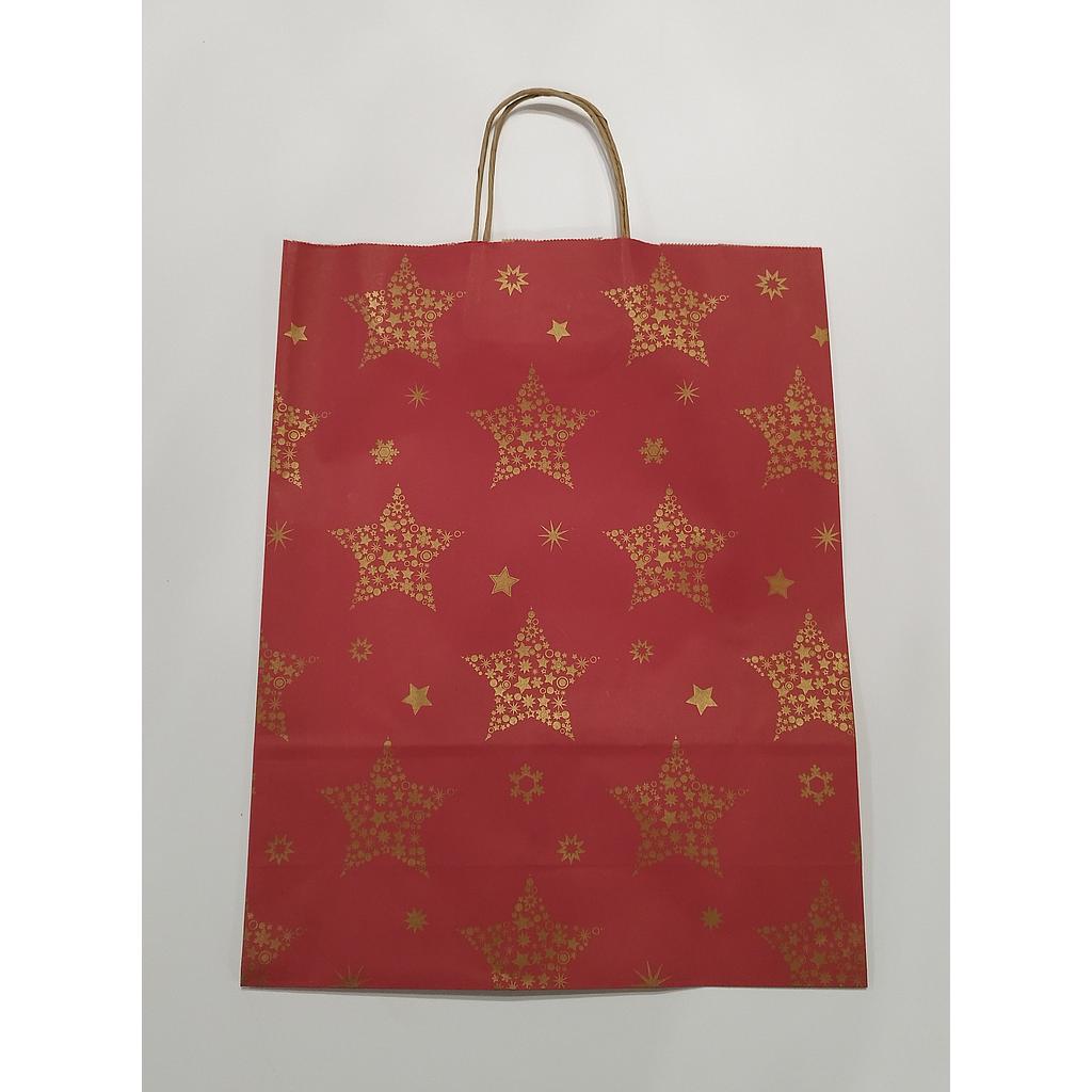 Sacchetti di carta Kraft rossi di Natale 37X27X12 CM