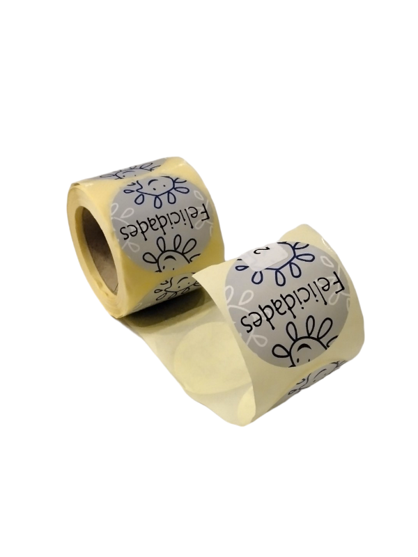 Félicitations autocollant de tournesol argent et bleu 250 unités/rouleau