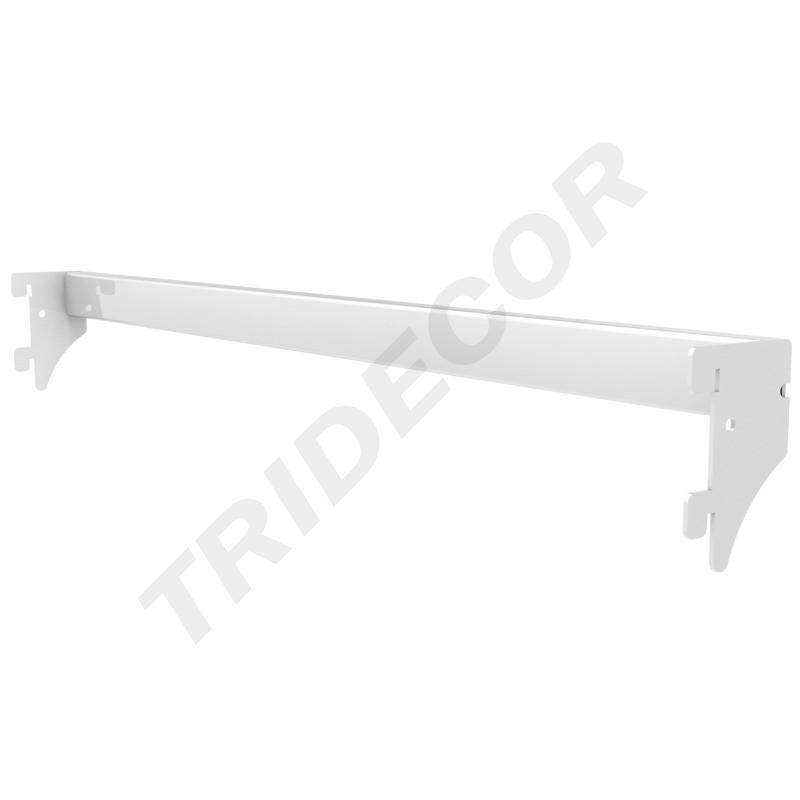 Barre d'étagère en métal blanc 90 cm