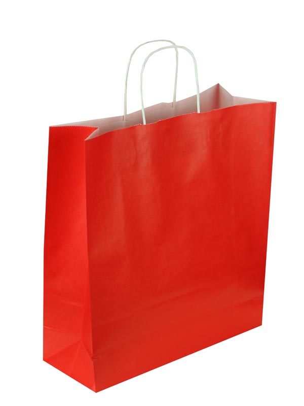 红色纸袋 Bolsas De Papel Asa Rizada 49X45X15 Cm Color Rojo 25 Unidades