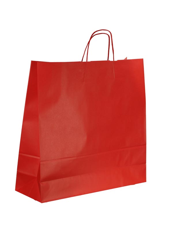 红色纸袋 Bolsas De Papel Asa Rizada 49X45X15 Cm Color Rojo 25 Unidades