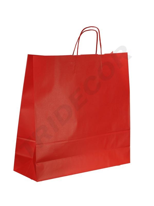 Bolsas De Papel Asa Rizada 49X45X15 Cm Color Rojo 25 Unidades