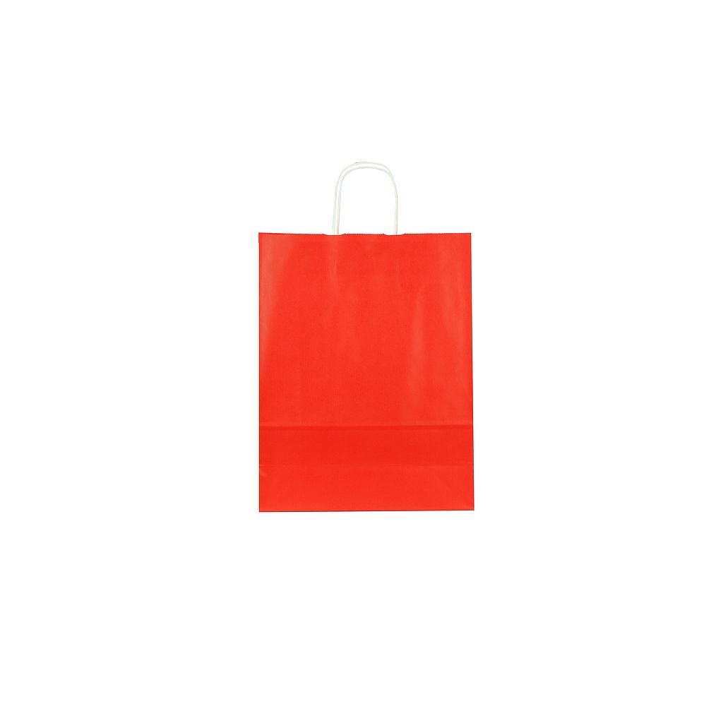 Bolsa De Papel Con Asa Roja Torcida 32X13X41 Cm 25 Unidades