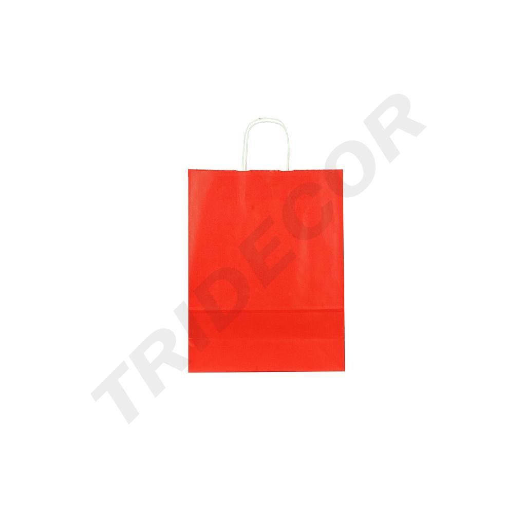 Sac en papier avec poignée torsadée rouge 32X13X41 cm 25 unités