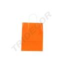 Bolsa de papel celulosa con asa rizada, color naranja, 45X15X49 cm - 25 unidades