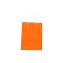 Cellulose paper bag with curly handle, orange color, 45X15X49 cm - 25 units