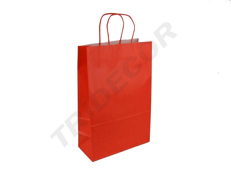 Bolsas De Papel Asa Rizada 37X27X12 Cm Rojas 25 Unidades