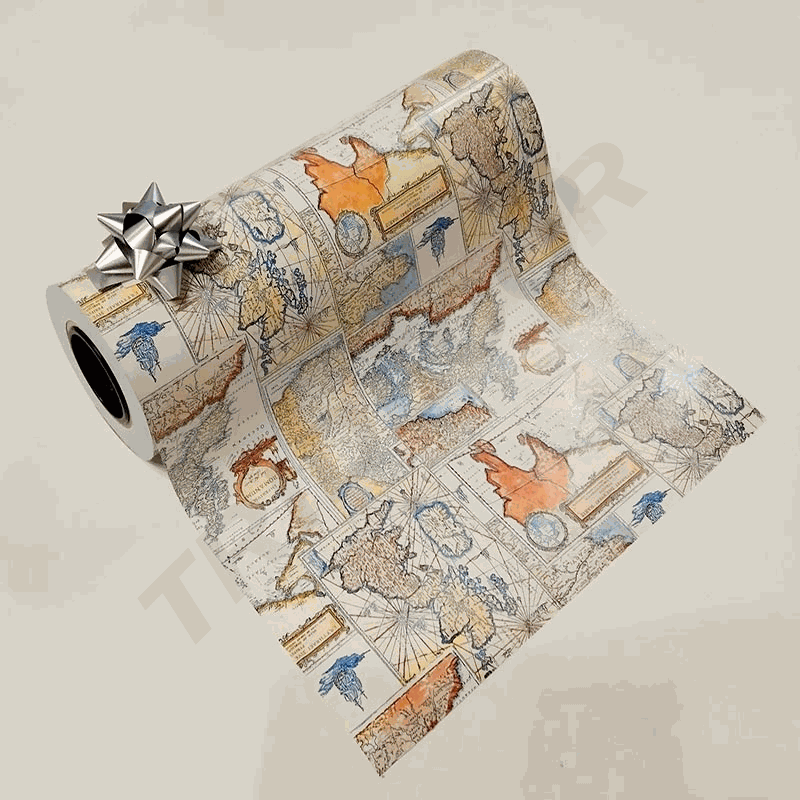 Papel De Regalo Estampado Mapa 62 cm 4 kg