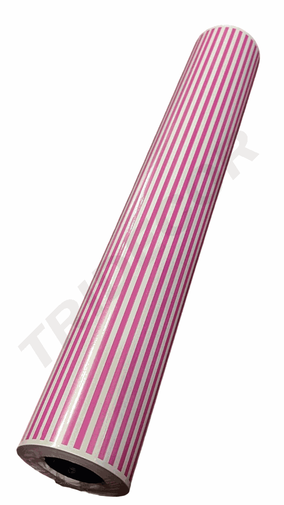 Papel De Regalo Con Rayas Rosas 62 cm