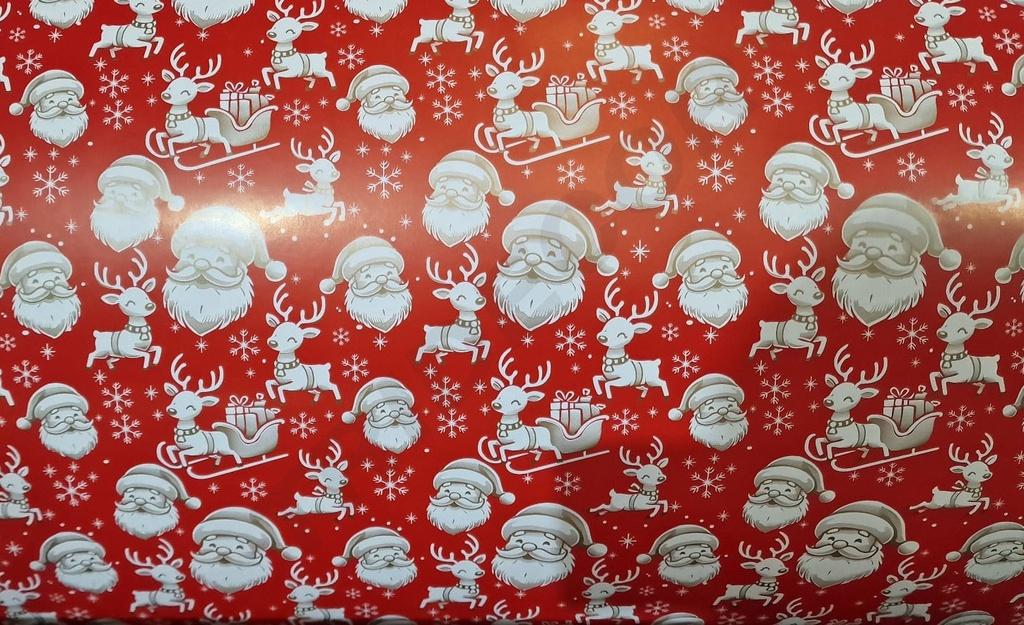 Papier d'emballage cadeau motifs de Noël violet/argent 62cm