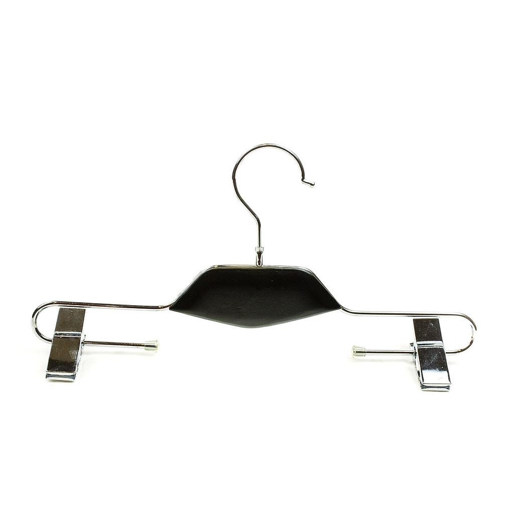 Perchas Con Pinzas Metálicas, Cuello Negro