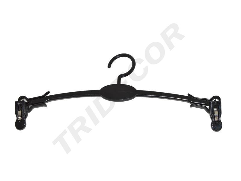 Perchas de Plástico con Pinzas, Color Negro 27 Cm 10 Unidades