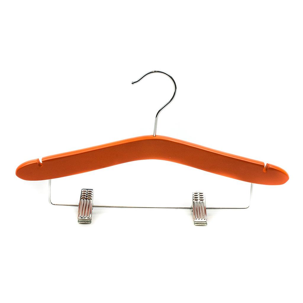 Cintres en bois pour enfants avec barres et pinces de diverses couleurs 5 unités