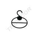 Cabide de Plástico Oval para Lenços, Cor Preto, 10 unidades