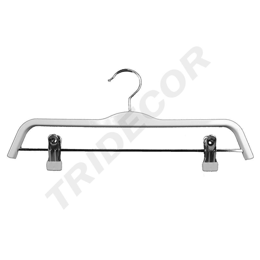 白色胶合木带裤夹衣架 percha de madera para ninos con clips color blanco 29.2cm 5unidades