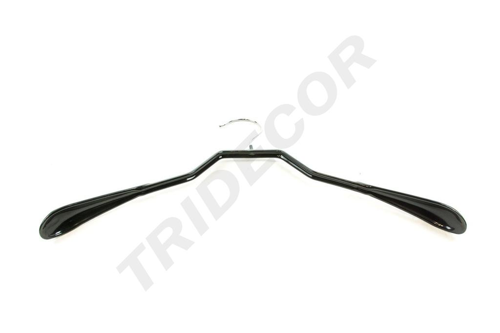 Schwarz gummierte Holzbügel 42cm 5 Stück
