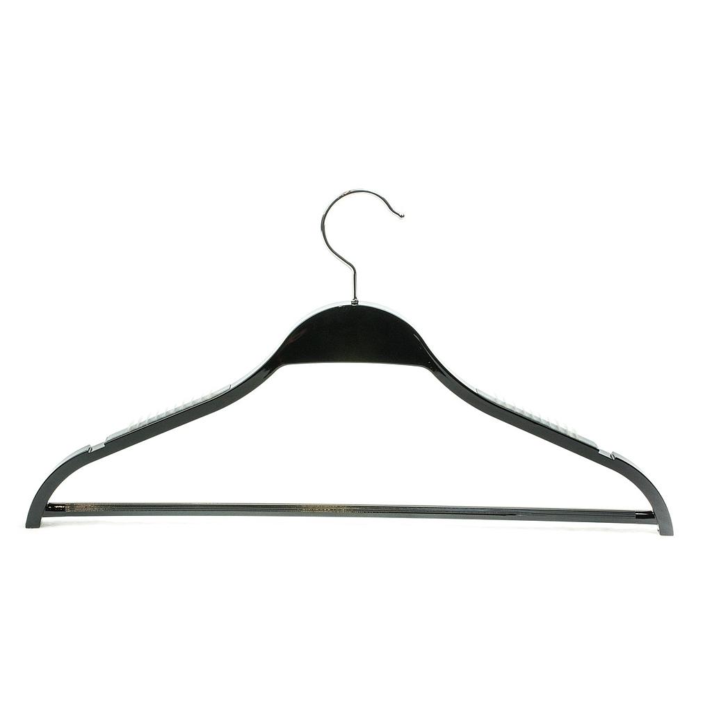 Wooden Hanger with Bar and Non-Slip Black Color 44.5cm