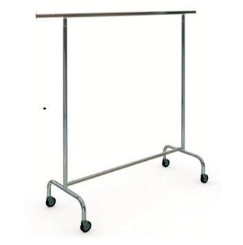 Chrome Coat Rack with Extendable and Height Adjustable Wheels