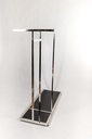 T Shaped Steel Coat Rack with Black Glass Base 120X120x45cm