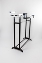 Glass Coat Rack and Bars Two Heights Black Legs