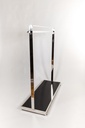 Steel Coat Rack with Bar and Side Hanger Black Glass Base