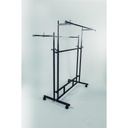 Steel Coat Rack with Two Shelves and Round Bar