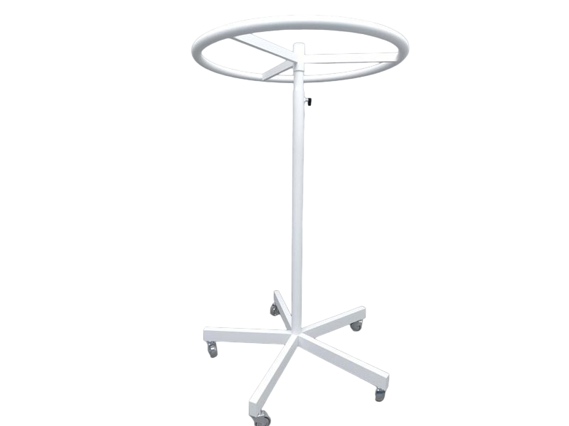 White Rotating Circular Coat Rack