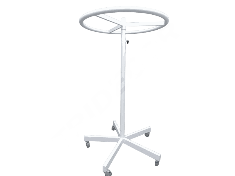 White Rotating Circular Coat Rack