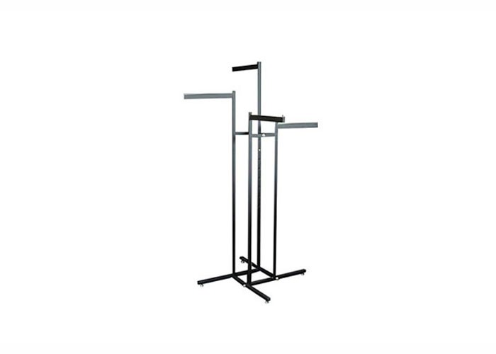 Black Coat Rack with Four Adjustable Height Arms