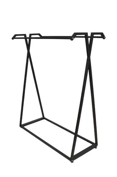 Porte-manteau double avec tringles et planche en bois noir