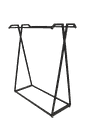 双杆衣架Perchero doble con barras para colgar y tablero de madera negro120X54X150cm 