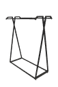 Porte-manteau double avec tringles et planche en bois noire