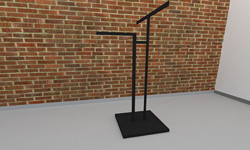 Appendiabiti con 2 bracci, colore nero opaco Misure: 135X66X45cm