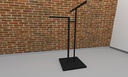 Appendiabiti con 2 bracci, colore nero opaco Misure: 135X66X45cm
