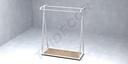 Cabide com Cabide Duplo Branco Fosco 148X120X55cm e Base de Madeira 110X45cm