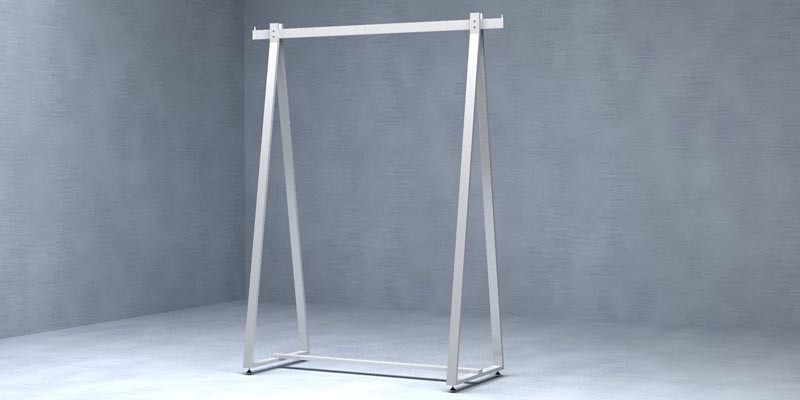 Triangular Shape Coat Rack Matte White Color 150X120X48cm