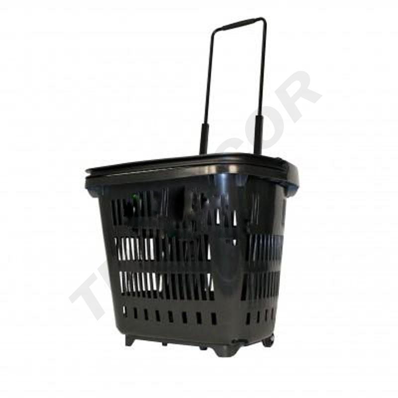 Cesta de supermercado negra 50 L