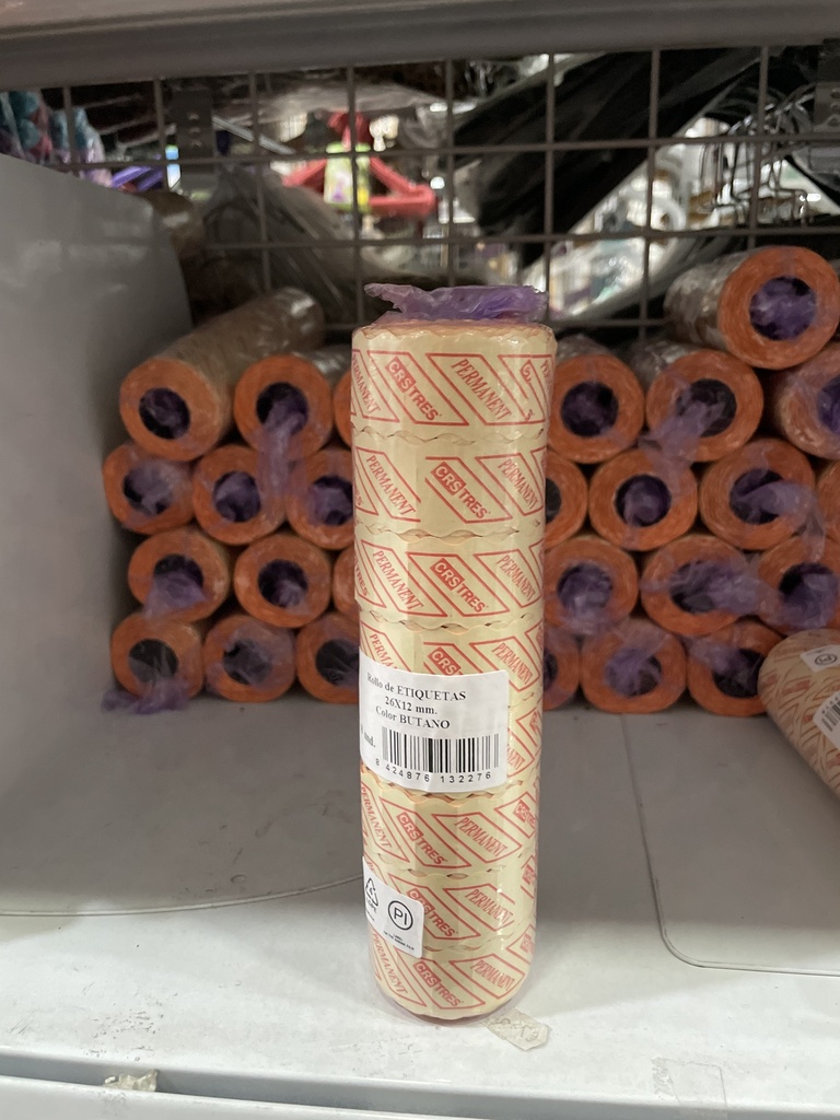 Orange Green Label Roll 1500 units1 Line 26X12mm 8 Rolls