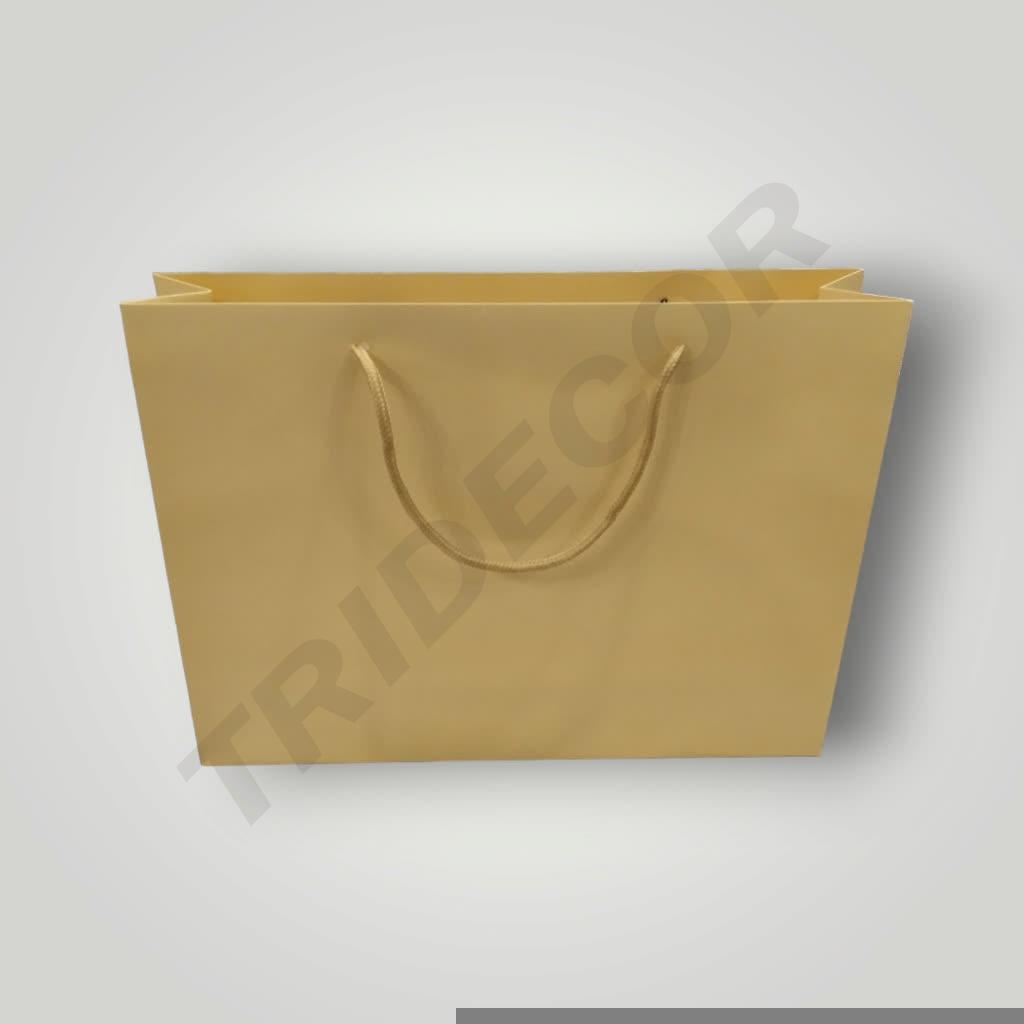 Geantă de lux cu mâner cu șnur 35X9X25cm Crem 12 unități