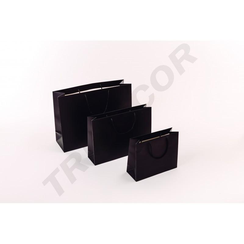 黑色手提纸袋Bolsa de Papel de Lujo Color Negro Mate 12Und/Pack