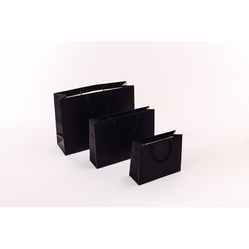 Luxury Drawstring Handle Bags 14X6X11cm Black 12 units