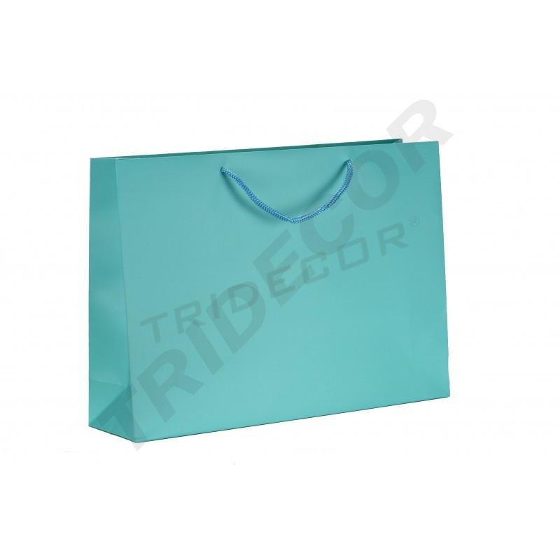 Borse di lusso con manico a coulisse 25X9X20cm Blu 12 pezzi