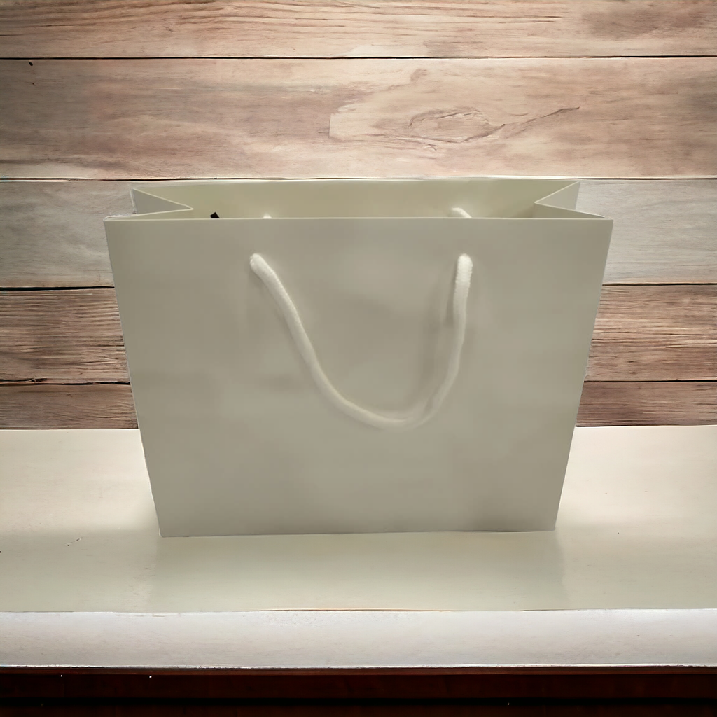 Sac de luxe à cordon 35X9X25cm Blanc 12 unités