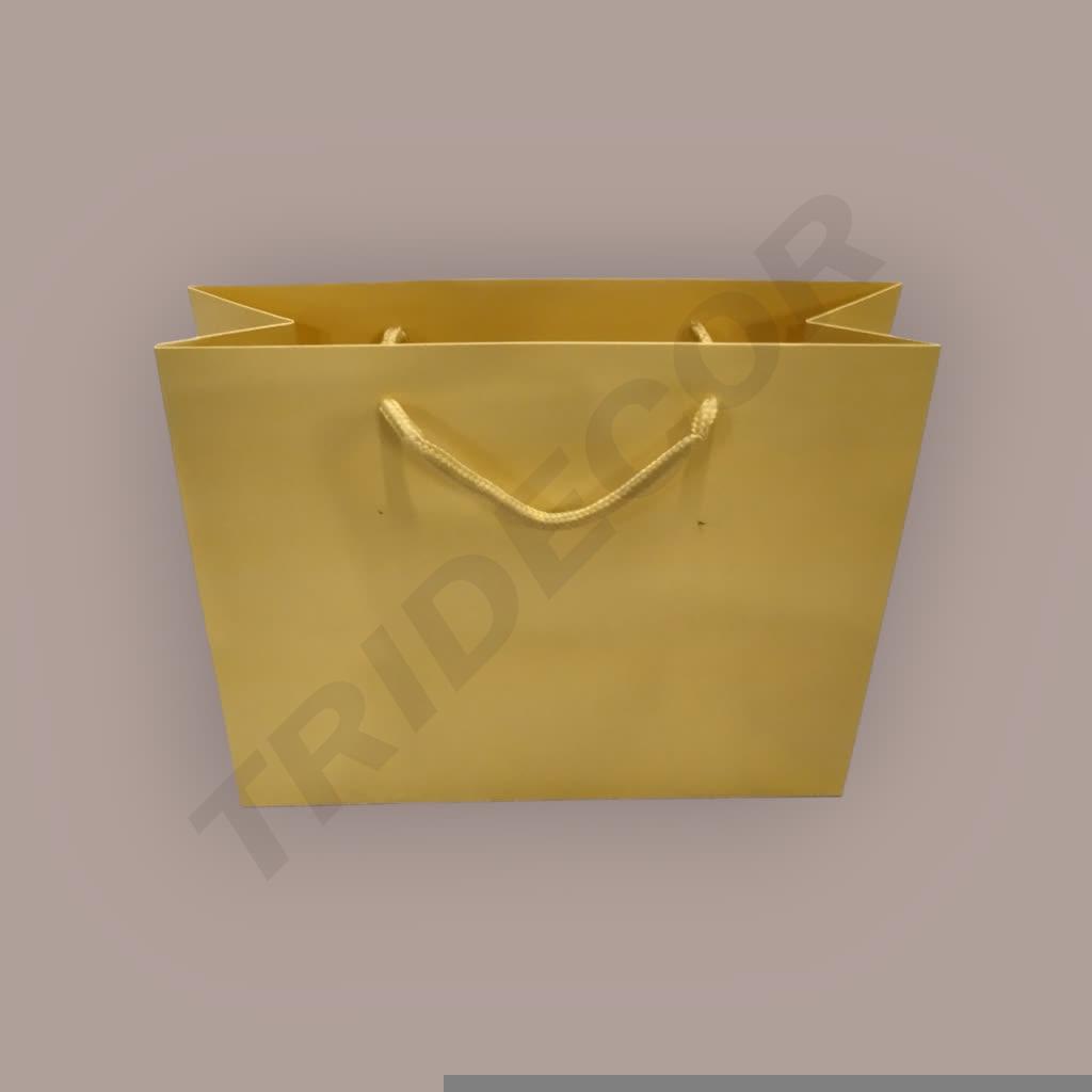 Geantă de lux cu mâner cu șnur 25X9X20cm Crem 12 unități