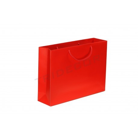 Luxury Drawstring Handle Bags 25X9X20cm Red 12 units