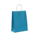 Borsa in carta kraft blu chiaro con manico attorcigliato 32X40X12 25 pezzi