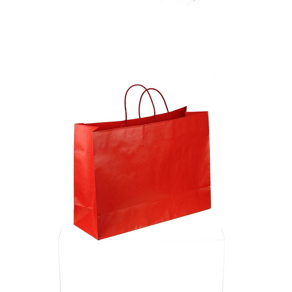 Bolsa De Papel Fuerte Con Asa De Cordón Rojo Mate 54X16X43 Cm 25 Unidades