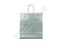 Cellulose paper bag with silver curly handle, 37x27x12 cm, 25 units