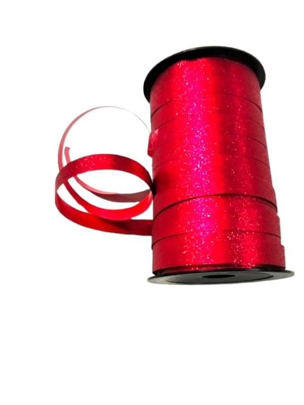 Rotes Geschenkband mit Glitzer 10X50m 68245